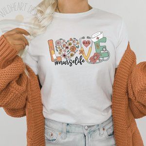 Nurse Life Graphic T-shirt, Nurse Shirt, Unisex Nurse Graphic Tee Sizes XS-2X